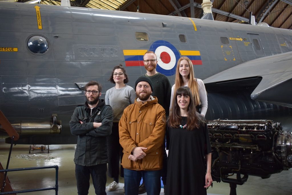 Engine House Collective next to the Avro Shackleton