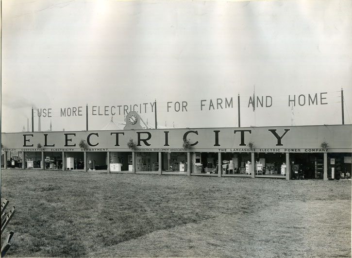 Promoting electricty to rural communities, Royal Lancashire Show Burnley, 1935. [Ref.1987.838/MS0496]