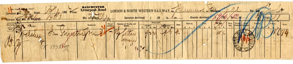A goods invoice from 1882 donated to the Museum of Science and Industry