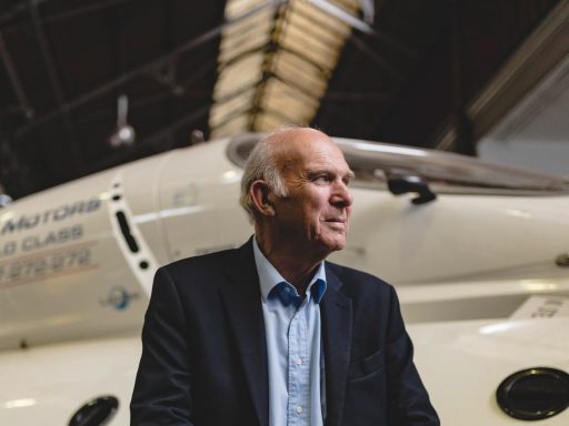 Vince Cable in the Air and Space Hall at MSI