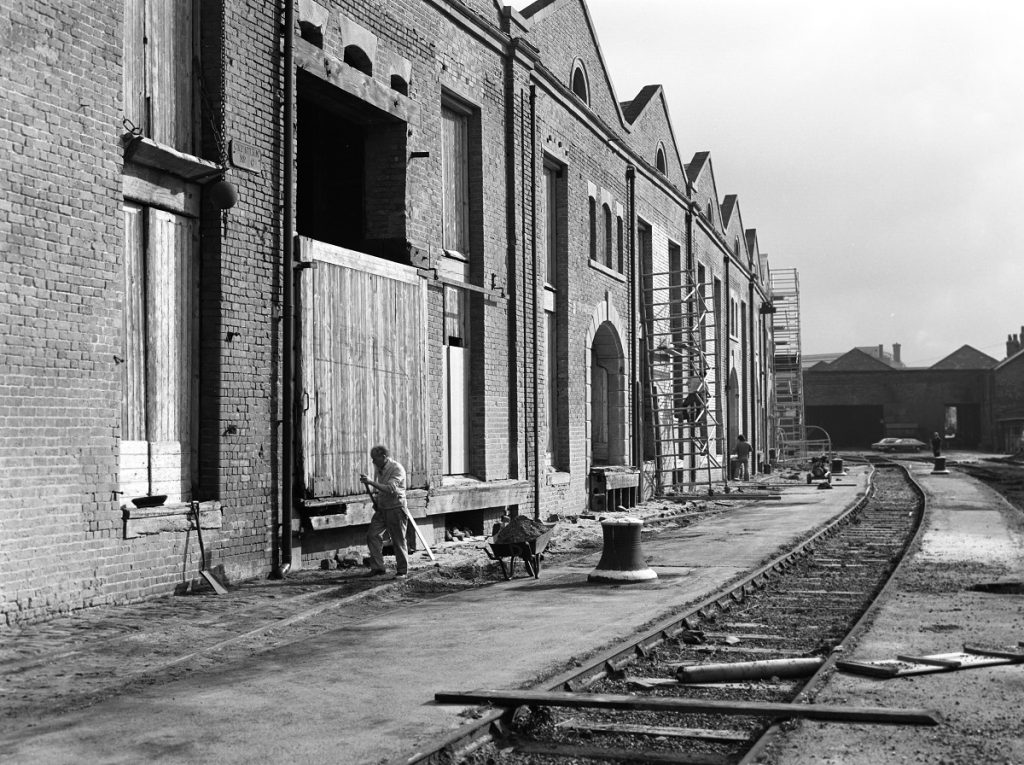 View of Liverpool Road Station, on the site of the Museum of Science and Industry in Manchester, while renovation work was taking place