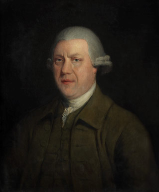 Portrait of Richard Arkright (1732–92), inventor of the water frame, which sparked a revolution in textiles production