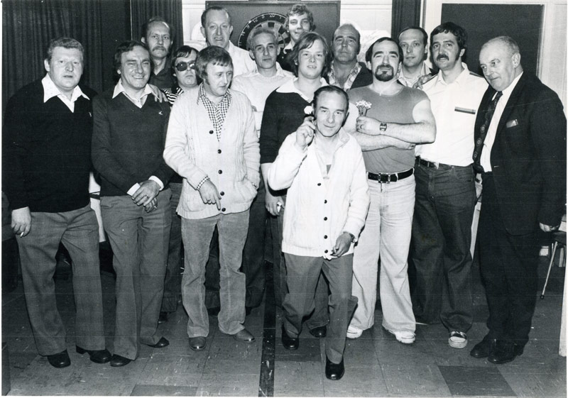 The Mather and Platt darts team, 1979