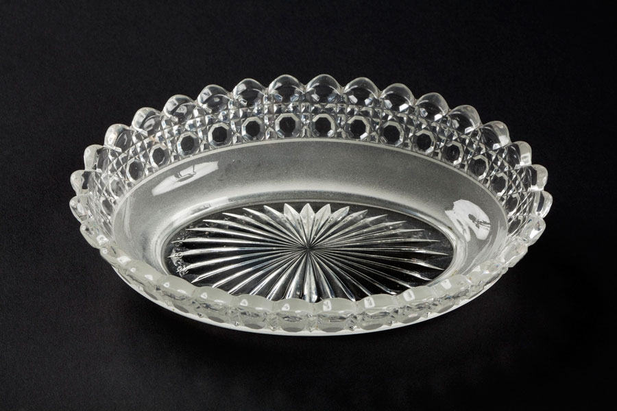 A dish from the museum's collection made at Percival Vickers glassworks on Jersey Street in Ancoats in 1896