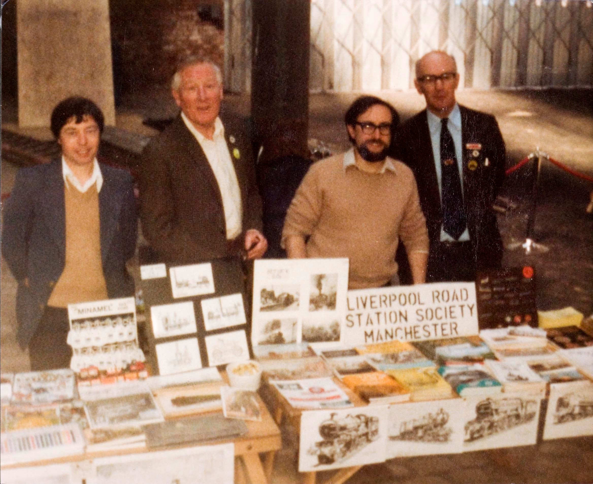 Members of the Liverpool Road Station Society raise funds at the Great Railway Exposition, 1980. Liverpool Road Station Society.