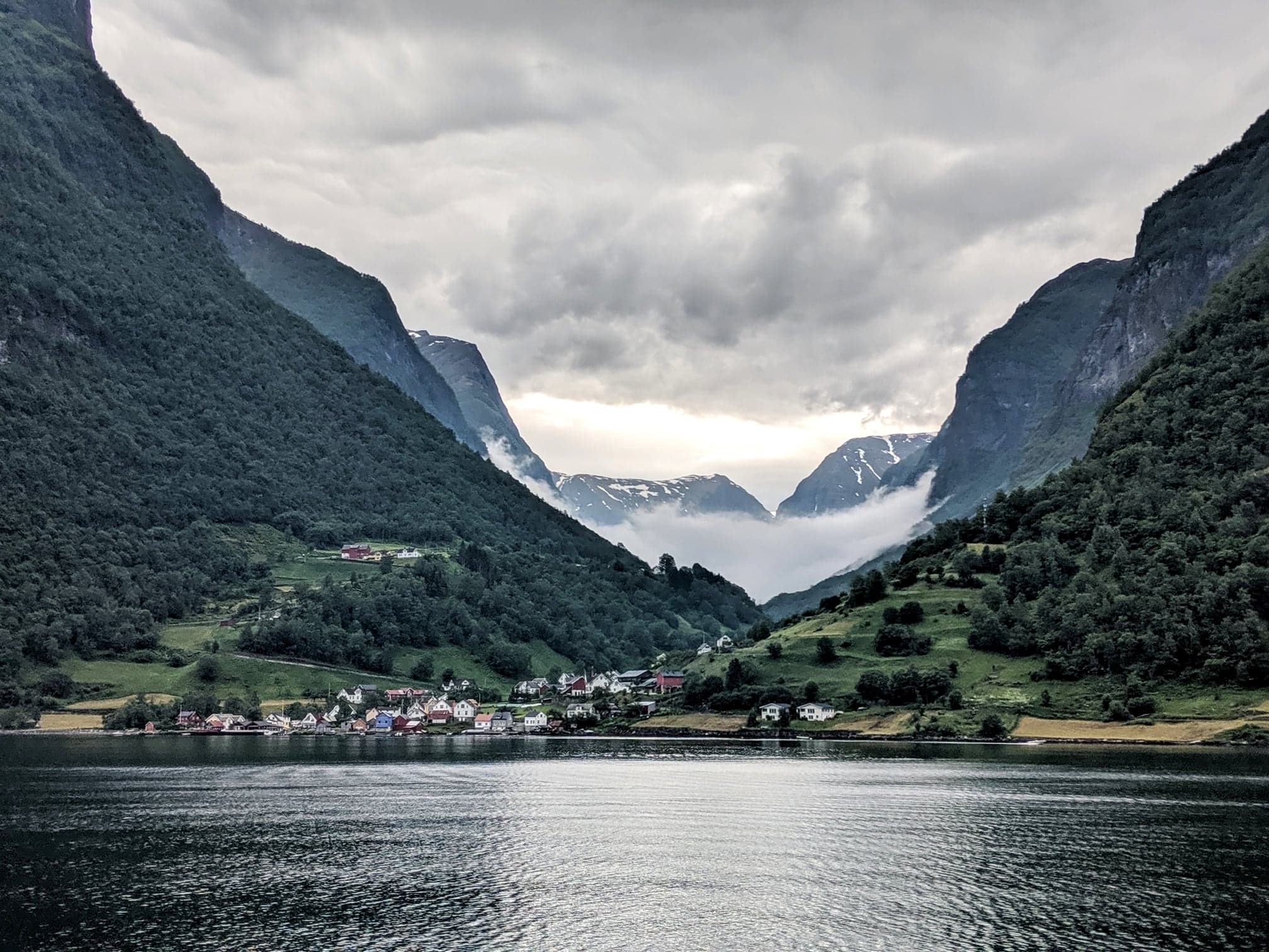A Norwegian fjord and mountains