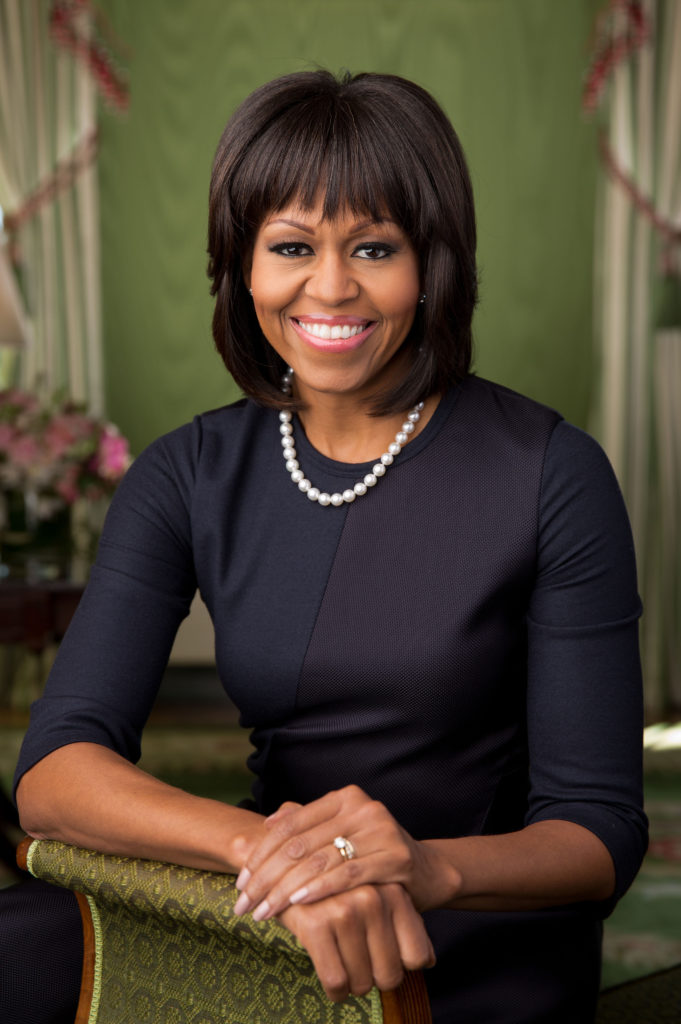 Michelle Obama in her official White House portrait from 2013
