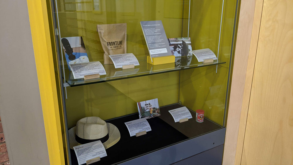 A museum display case