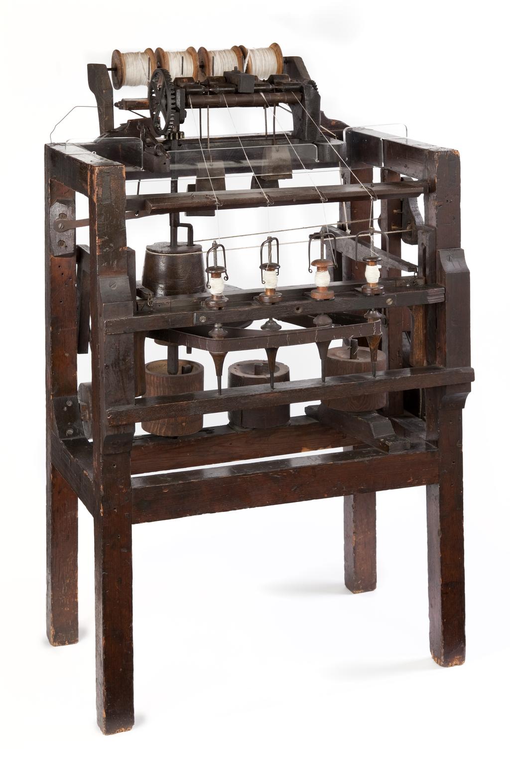 An 18th century wooden cotton weaving machine