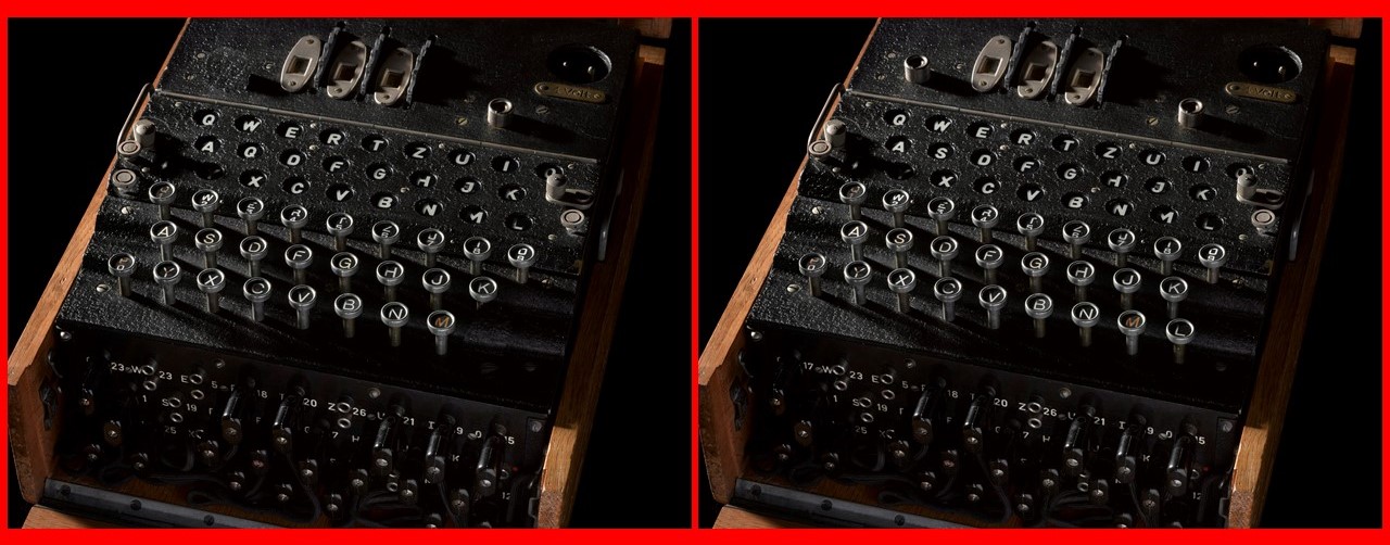 A spot the difference puzzle of the Enigma Machine