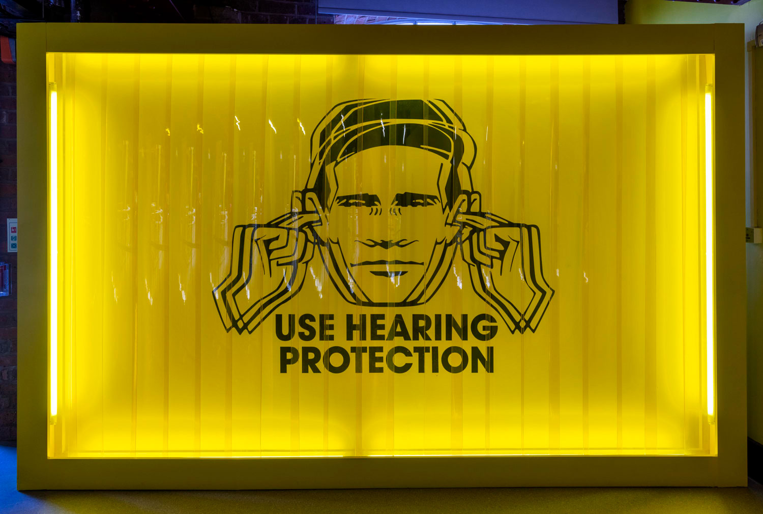 The entrance to the Use Hearing Protection exhibition at the Science and Industry Museum