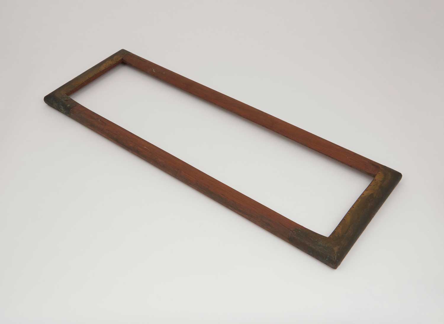 A rectangular wooden frame