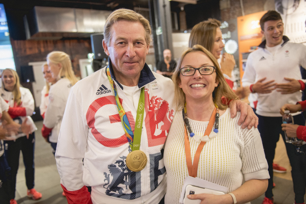 Picture of Olympic gold medallist Nick Skelton with MSI Press and PR Manager Kat Dibbits