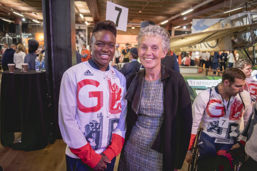Picture of Olympic gold medallist boxer Nicola Adams with MSI Director Sally MacDonald