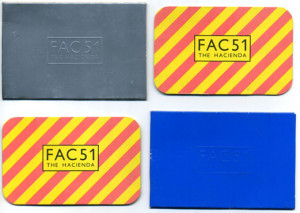 Peter Saville designed Hacienda membership cards
