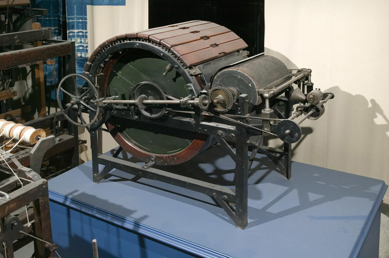 Carding engine, designed by Richard Arkwright and used at Cromford Mill, Derbyshire, c.1800