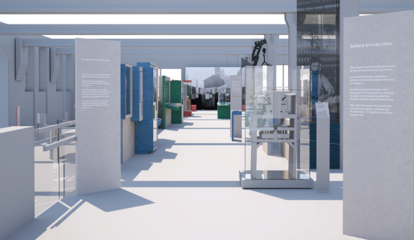 An artist's impression on the interior of the textiles gallery