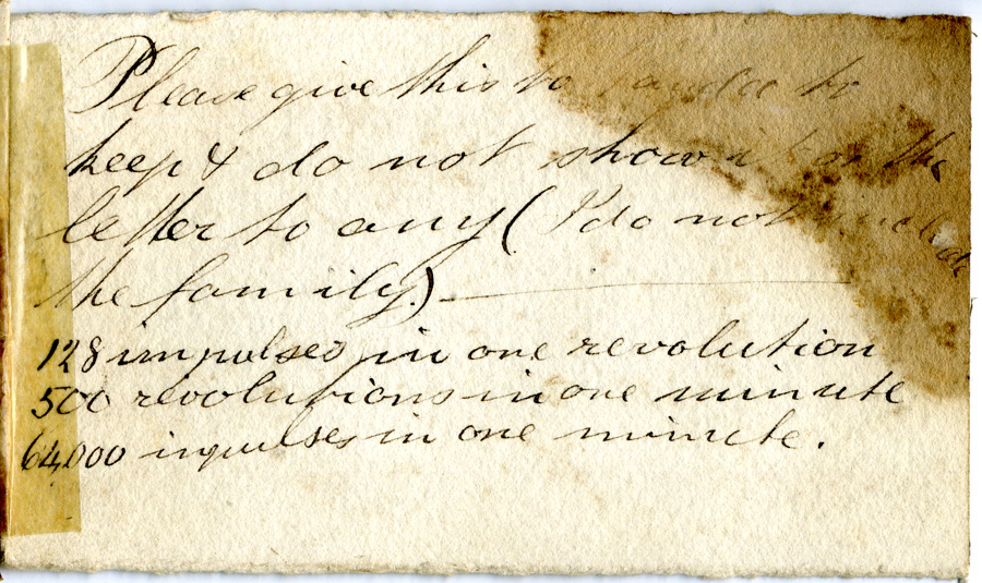 Note sent to Ferranti's half-sister Vanda