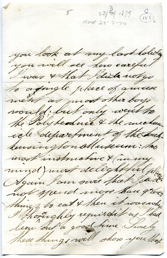 Letter from Ferranti asking permission to stay in London at Easter