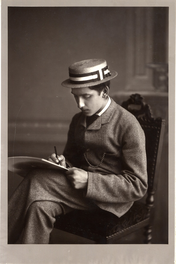 Ferranti aged 16, drawing in his sketch book