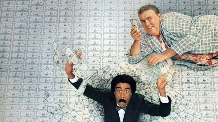 Promotional image from Brewster's Millions featuring Richard Pryor and John Candy 