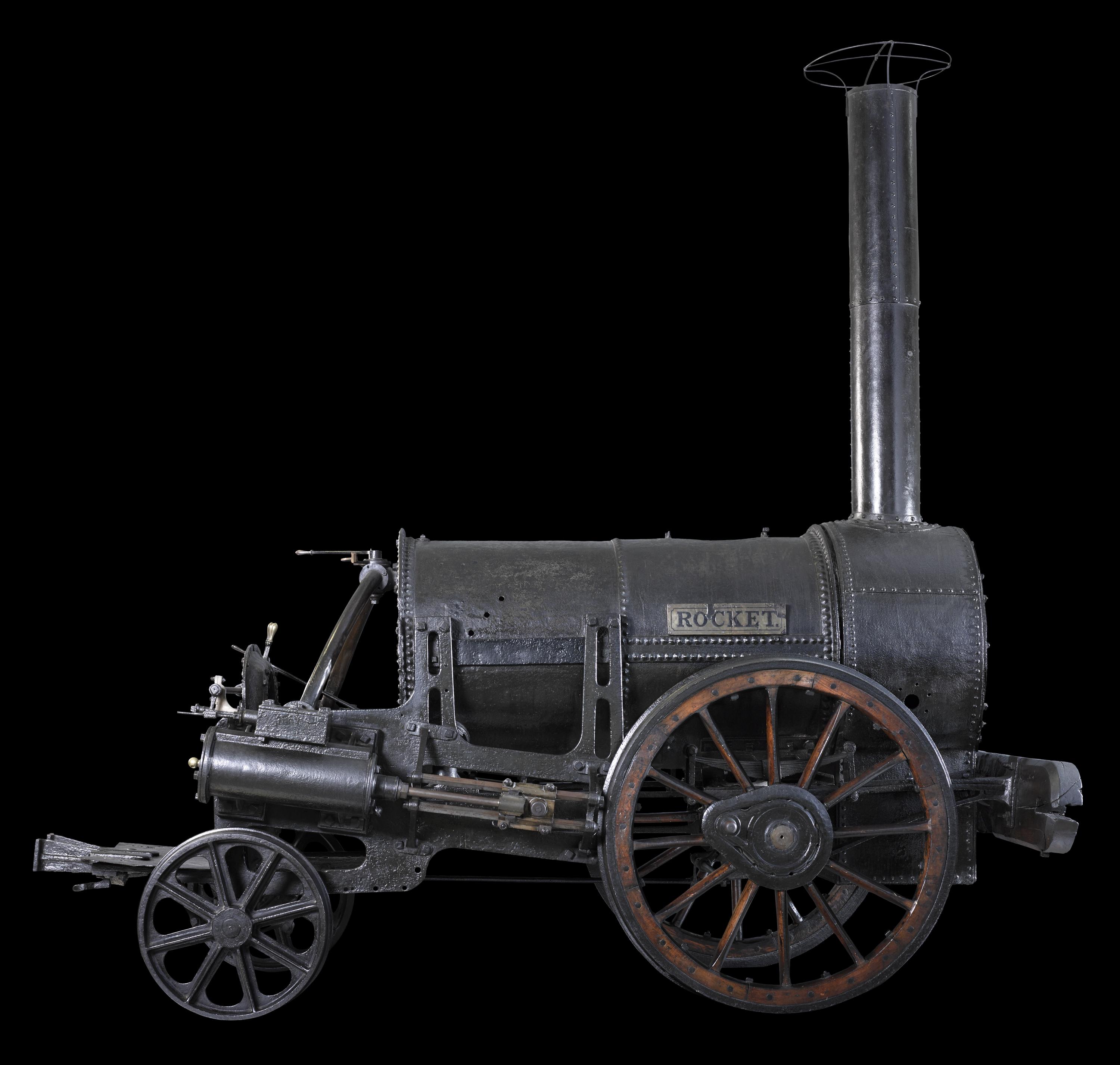 Side view of Stephenson's Rocket 