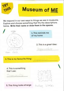 A white and yellow family worksheet
