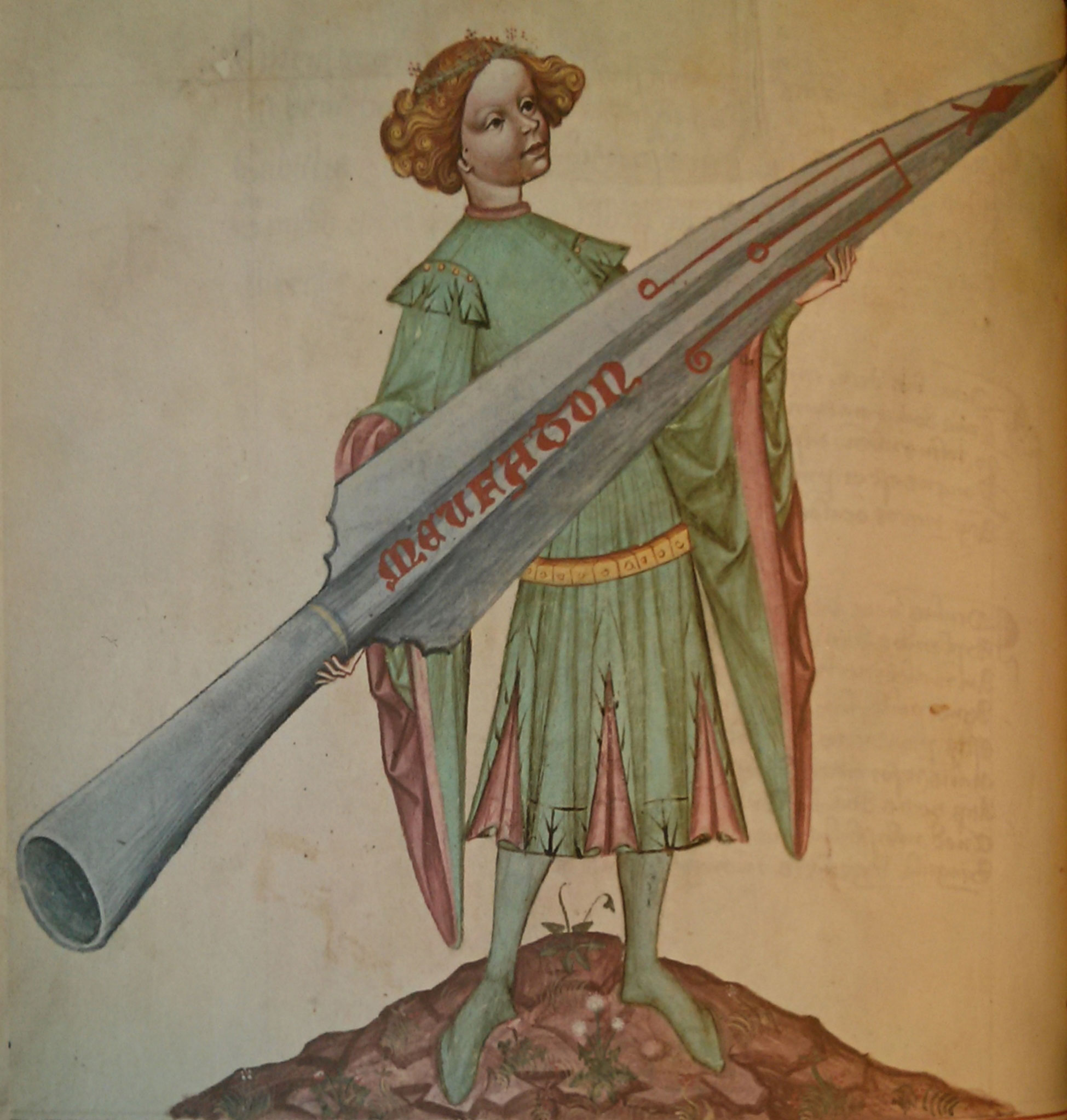Illustration in Konrad Kyeser’s military treatise Bellifortis from around 1405 