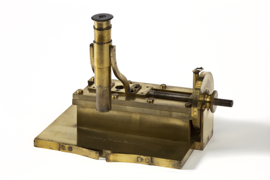 A small brass microscope
