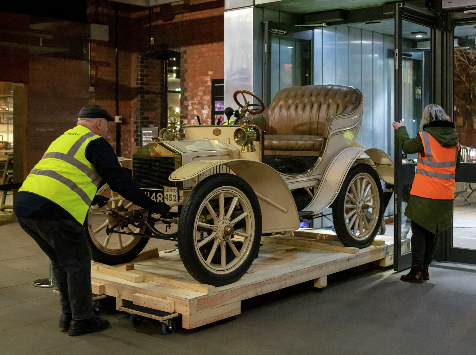 The Rolls-Royce being brought into New Warehouse