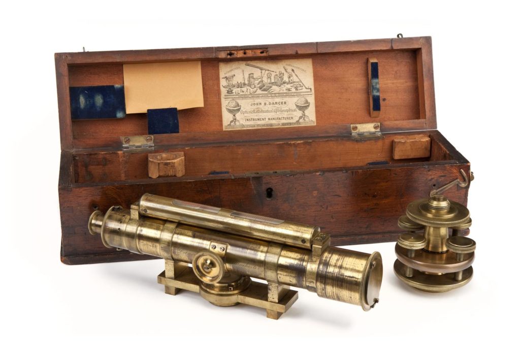 Dumpy level, made by John Benjamin Dancer, Manchester, c.1850.