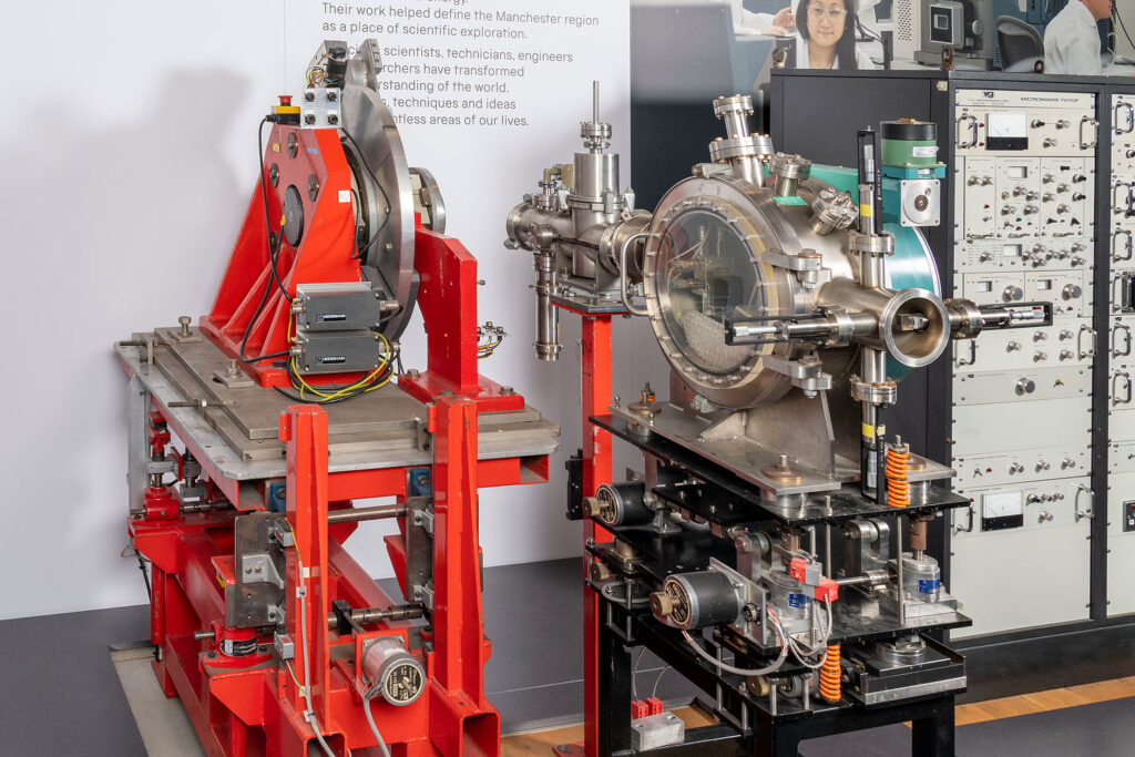 X-ray diffraction equipment on display in a museum