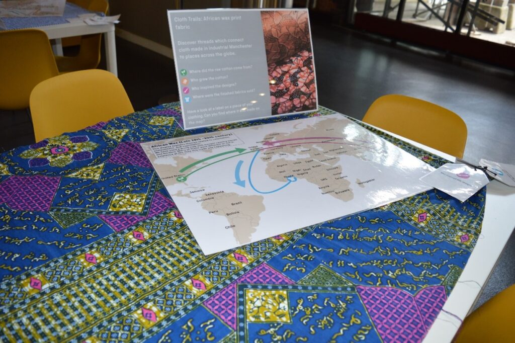 The Cotton Connections display in the Textiles Gallery at the Science and Industry Museum.