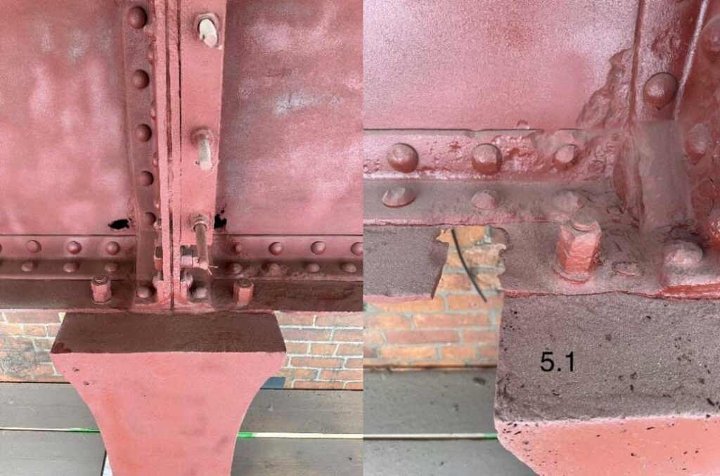 Rust on metal girders